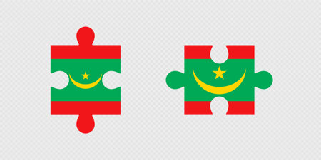 Puzzle Pieces with Mauritania Flag.のイラスト素材