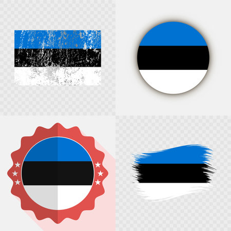 Estonia National Flag Icon Collection.のイラスト素材
