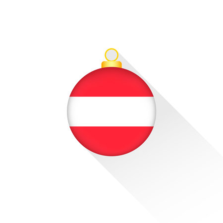 Austria National Flag Christmas Decoration.のイラスト素材