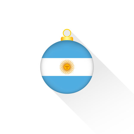 Argentina National Flag Christmas Decoration.のイラスト素材