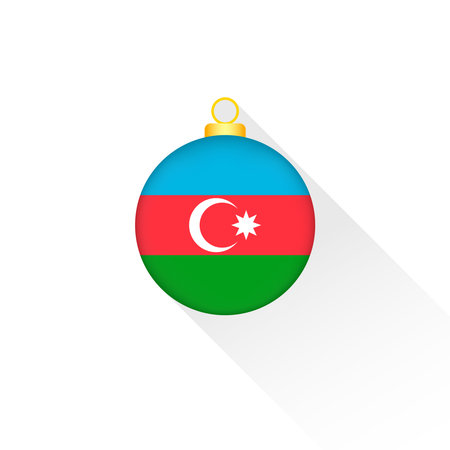 Azerbaijan National Flag Christmas Decoration.のイラスト素材