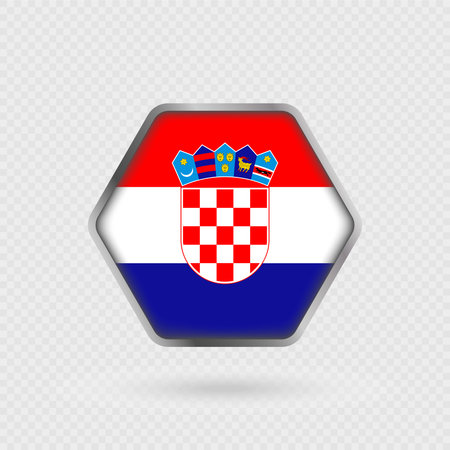 Croatia flag in a hexagon frame.のイラスト素材