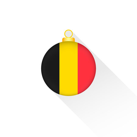 Belgium National Flag Christmas Decoration.のイラスト素材