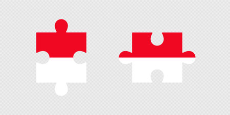 Puzzle Pieces with Monaco Flag.のイラスト素材