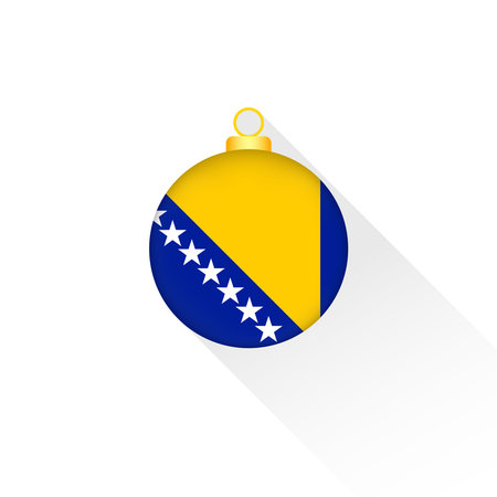 Bosnia and Herzegovina National Flag Christmas Decoration.のイラスト素材