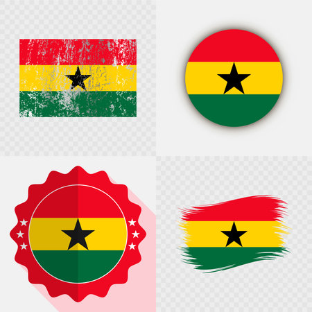 Ghana National Flag Icon Collection.のイラスト素材
