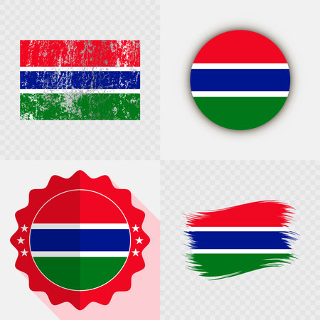 Gambia National Flag Icon Collection.のイラスト素材