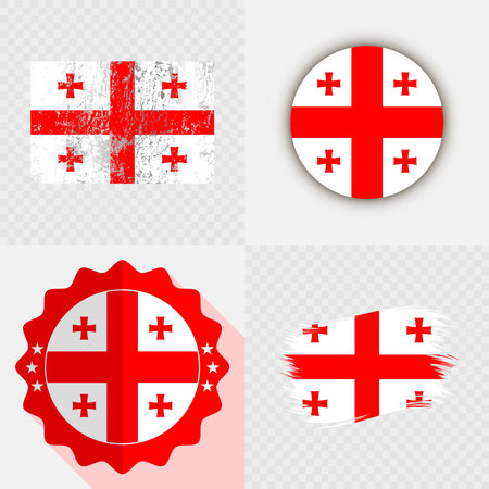Georgia National Flag Icon Collection.のイラスト素材