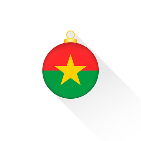 Burkina Faso National Flag Christmas Decoration.のイラスト素材