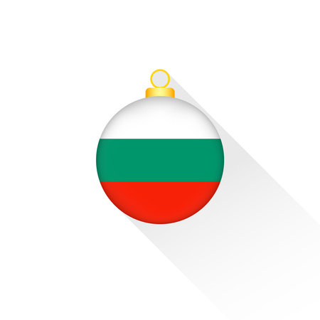 Bulgaria National Flag Christmas Decoration.のイラスト素材
