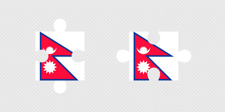 Puzzle Pieces with Nepal Flag.のイラスト素材
