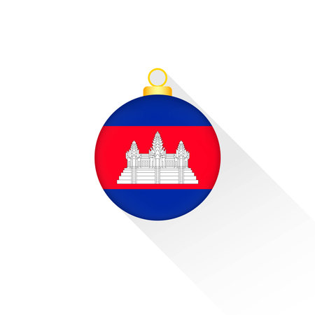 Cambodia National Flag Christmas Decoration.のイラスト素材