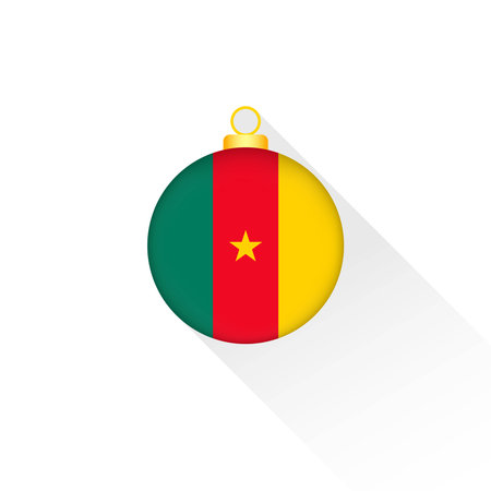 Cameroon National Flag Christmas Decoration.のイラスト素材