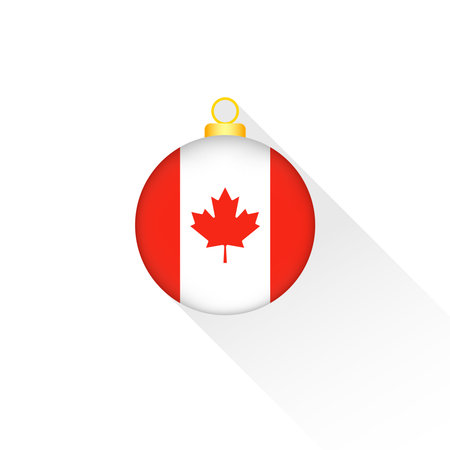 Canada National Flag Christmas Decoration.のイラスト素材