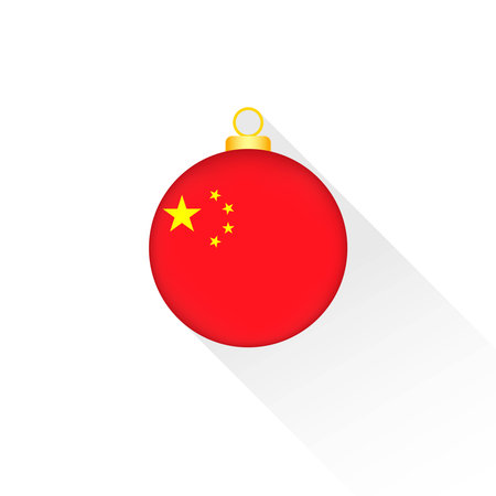 China National Flag Christmas Decoration.のイラスト素材