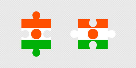 Puzzle Pieces with Nigeria Flag.のイラスト素材