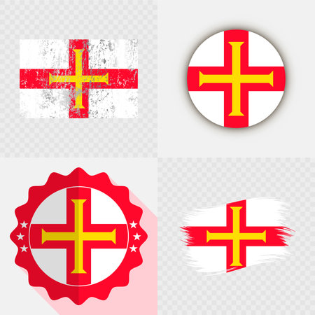 Guernsey National Flag Icon Collection.のイラスト素材