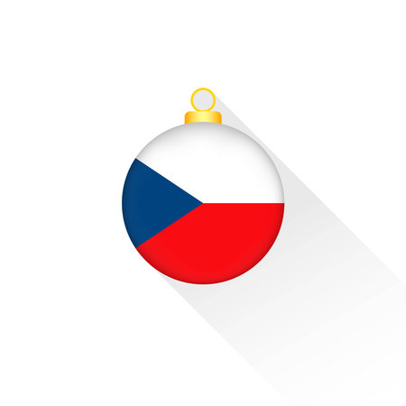 Czech Republic National Flag Christmas Decoration.のイラスト素材
