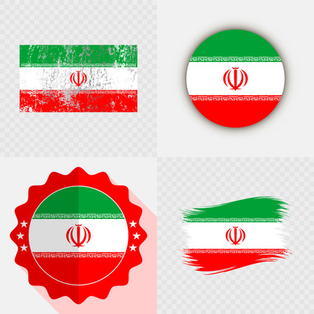 Iran National Flag Icon Collection.のイラスト素材