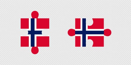 Puzzle Pieces with Norway Flag.のイラスト素材
