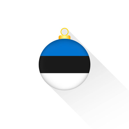 Estonia National Flag Christmas Decoration.のイラスト素材