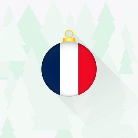 France National Flag Christmas Decoration.のイラスト素材