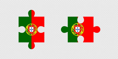 Puzzle Pieces with Portugal Flag.のイラスト素材