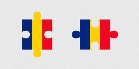 Puzzle Pieces with Romania Flag.のイラスト素材