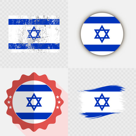 Israel National Flag Icon Collection.のイラスト素材
