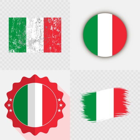 Italy National Flag Icon Collection.のイラスト素材