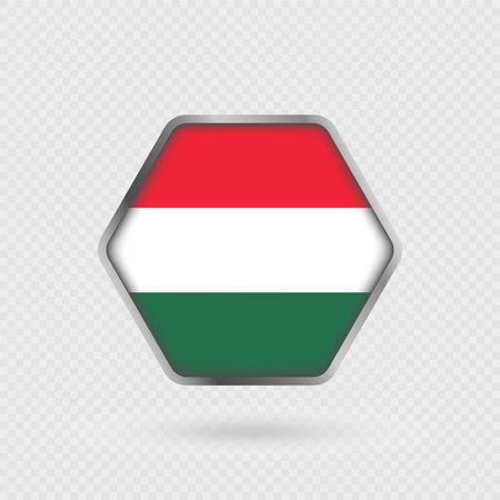 Hungary flag in a hexagon frame.のイラスト素材