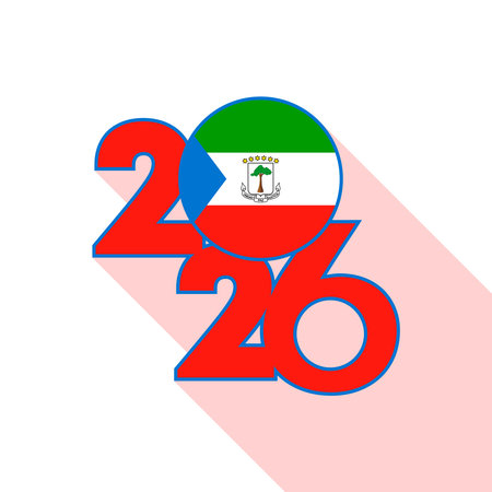 2026 Long Shadow Banner with Equatorial Guinea Flag Inside.のイラスト素材
