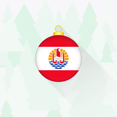 French Polynesia National Flag Christmas Decoration.のイラスト素材