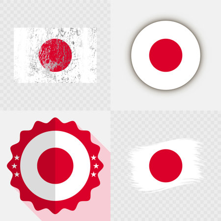 Japan National Flag Icon Collection.のイラスト素材