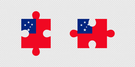 Puzzle Pieces with Samoa Flag.のイラスト素材