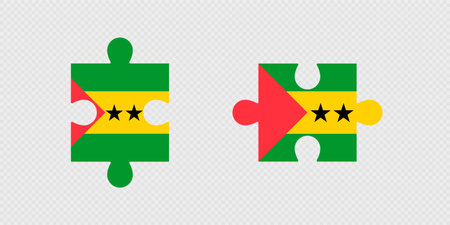 Puzzle Pieces with Sao Tome and Principe Flag.のイラスト素材
