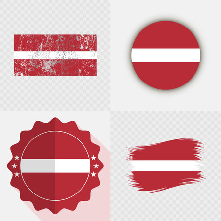 Latvia National Flag Icon Collection.のイラスト素材