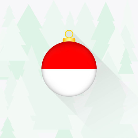 Indonesia National Flag Christmas Decoration.のイラスト素材