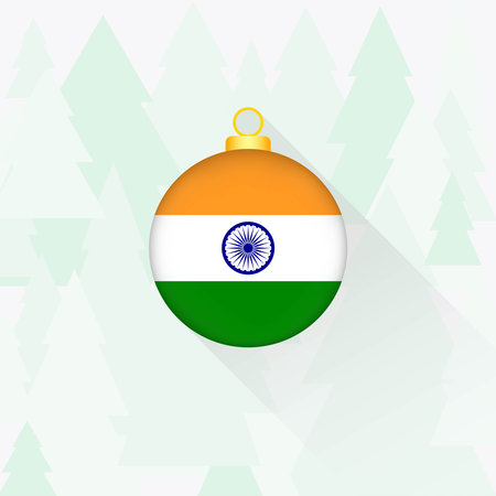 India National Flag Christmas Decoration.のイラスト素材
