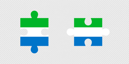 Puzzle Pieces with Sierra Leone Flag.のイラスト素材