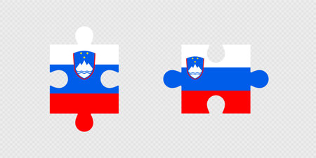Puzzle Pieces with Slovenia Flag.のイラスト素材