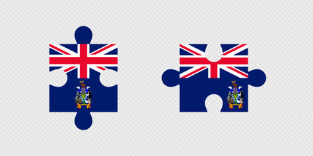 Puzzle Pieces with South Georgia and the South Sandwich Islands Flag.のイラスト素材
