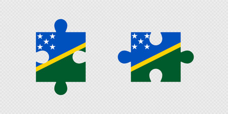 Puzzle Pieces with Solomon Islands Flag.のイラスト素材
