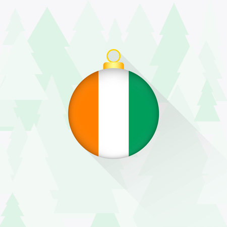 Ivory Coast National Flag Christmas Decoration.のイラスト素材