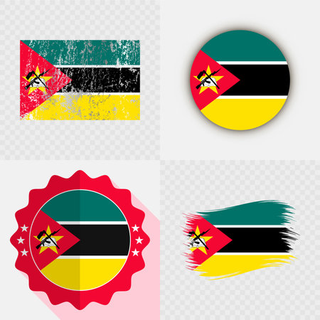 Mozambique National Flag Icon Collection.のイラスト素材