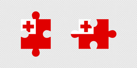 Puzzle Pieces with Tonga Flag.のイラスト素材