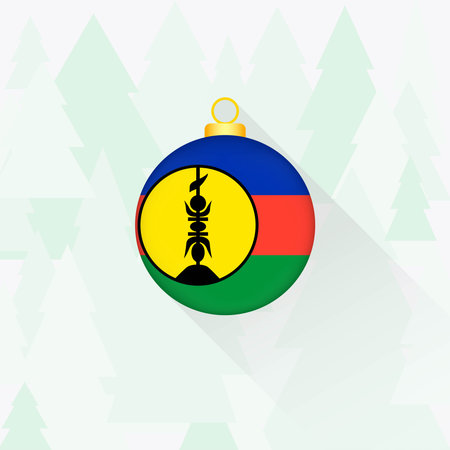 New Caledonia National Flag Christmas Decoration.のイラスト素材
