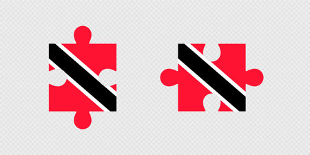 Puzzle Pieces with Trinidad and Tobago Flag.のイラスト素材