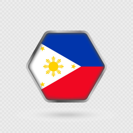 Philippines flag in a hexagon frame.のイラスト素材