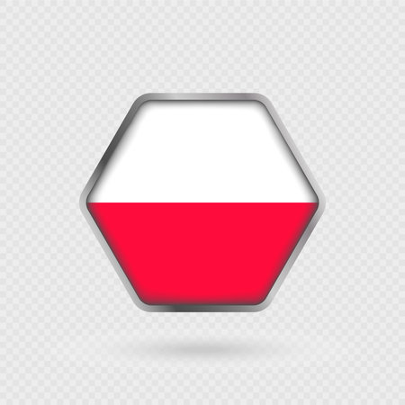 Poland flag in a hexagon frame.のイラスト素材